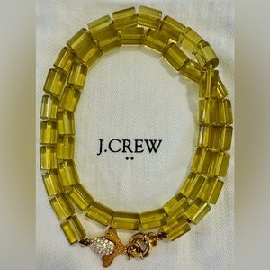 JCrew Glass Bead with Crystal Bee Clasp Necklace